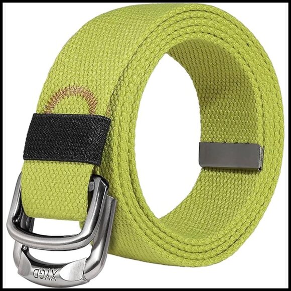 Double D-Ring Metal Buckle Canvas Web Belt, Adjustable 53 inch main image 5